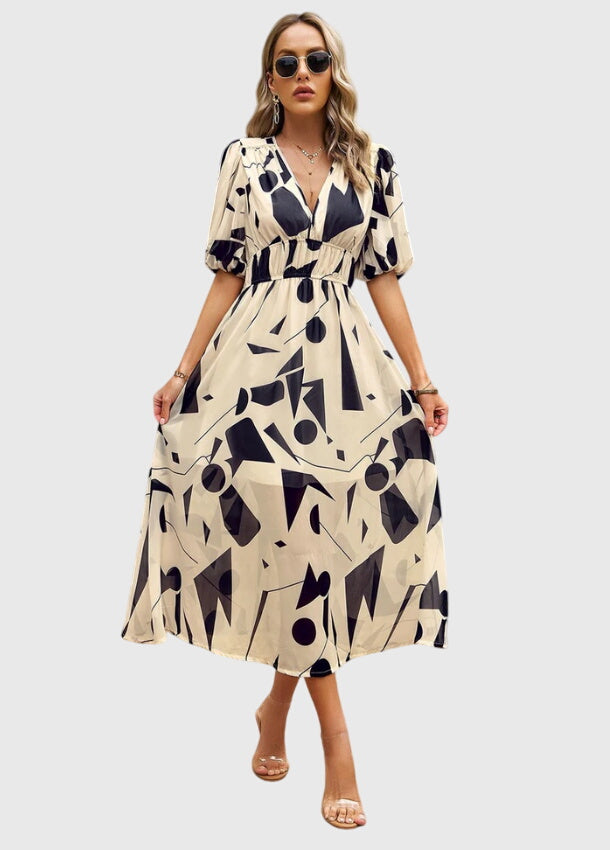 Floral Midi Dress – Breathable Fabric & Flattering Silhouette