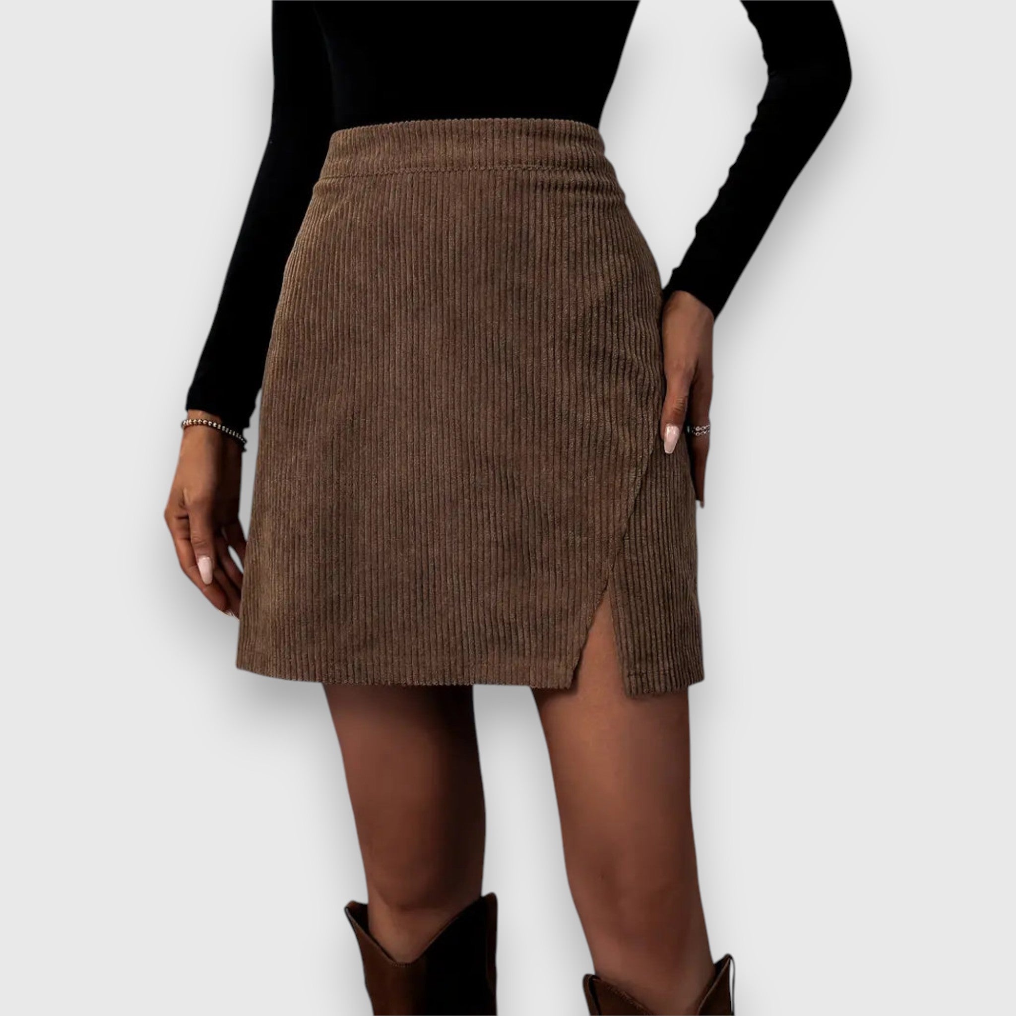Knit Textured Dress – Waist-Defining Fit