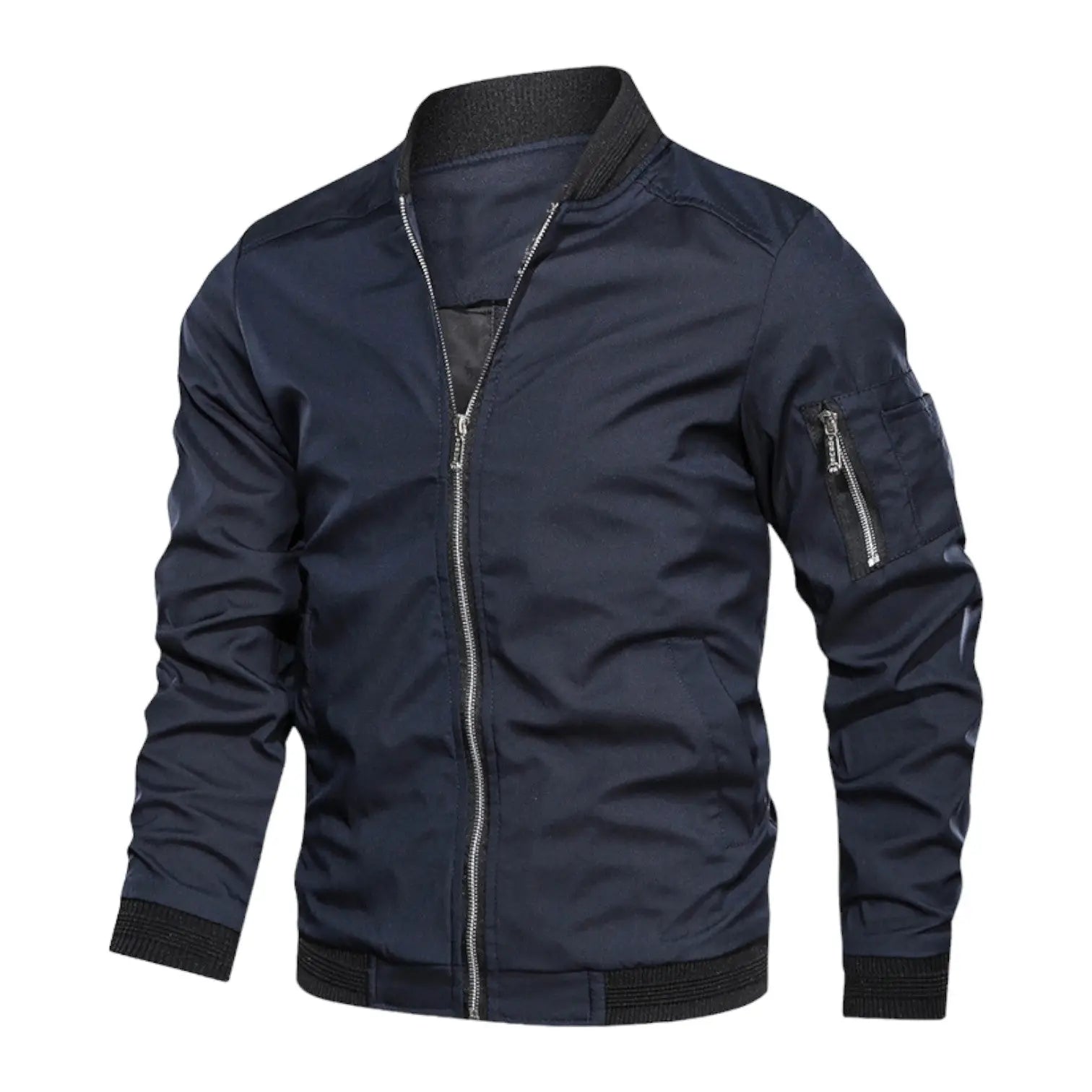 Zenio Bomber Men Essensio – Lightweight Water-Repellent Jacket with Zip & Ribbed Finishes