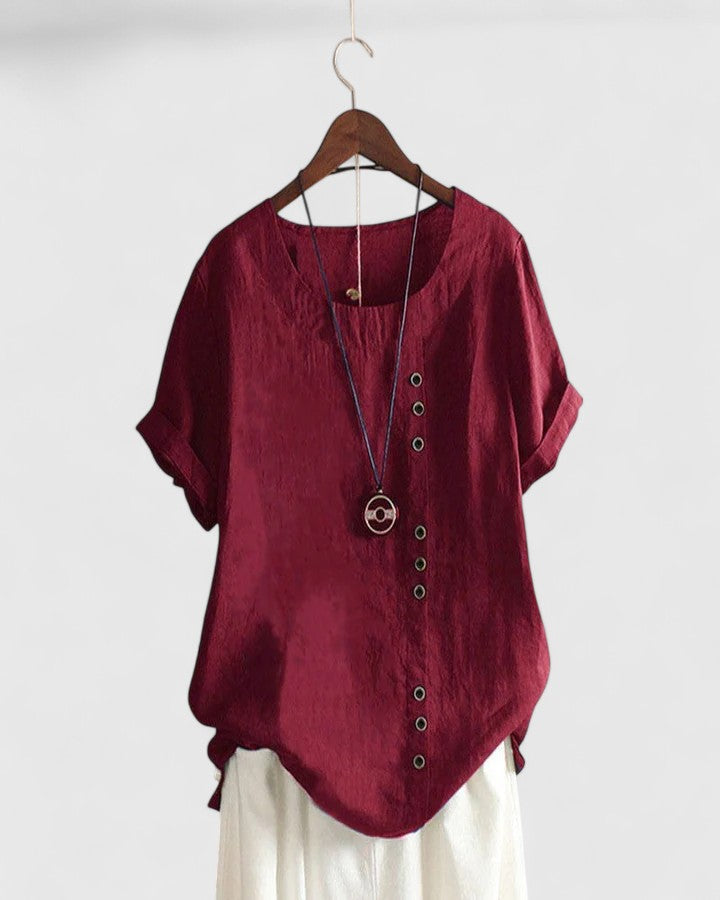 Short Sleeve Relaxed Fit Women's Top – Breathable Fabric & All-Day Comfort