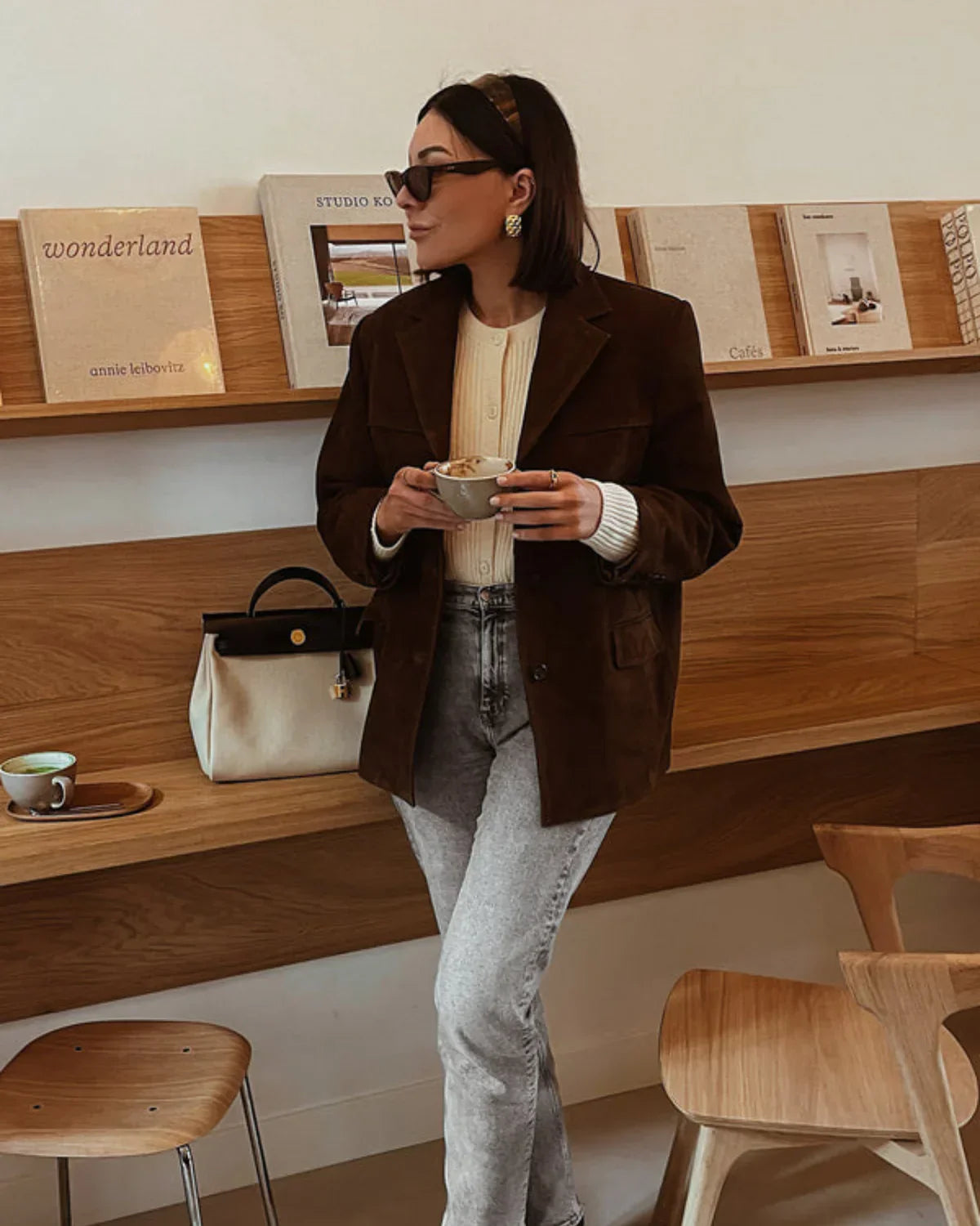 Sienna Suede Blazer for Women – Elegant Jacket with Modern Cut in Brown Suede
