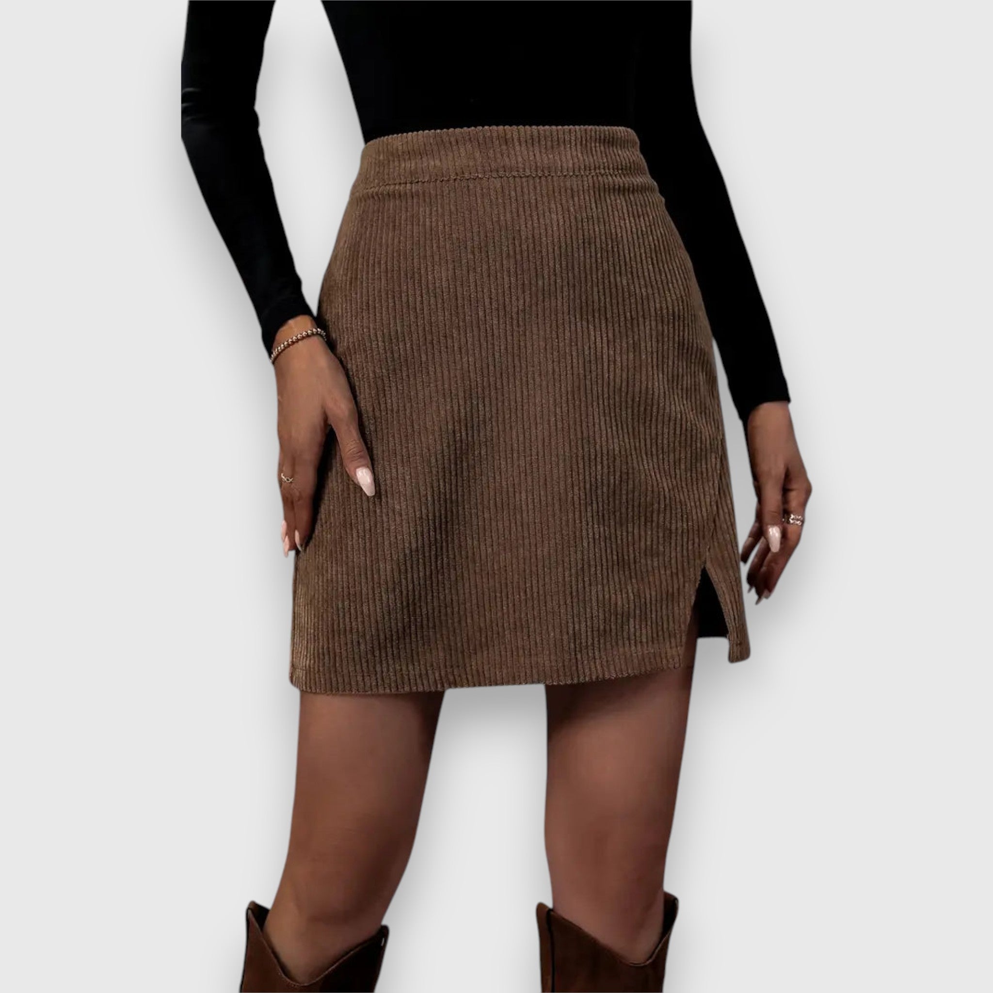 Knit Textured Dress – Waist-Defining Fit