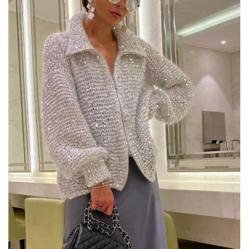 Sol Cardigan Woman – Elegant Comfortable & Sophisticated Sequin Sweater