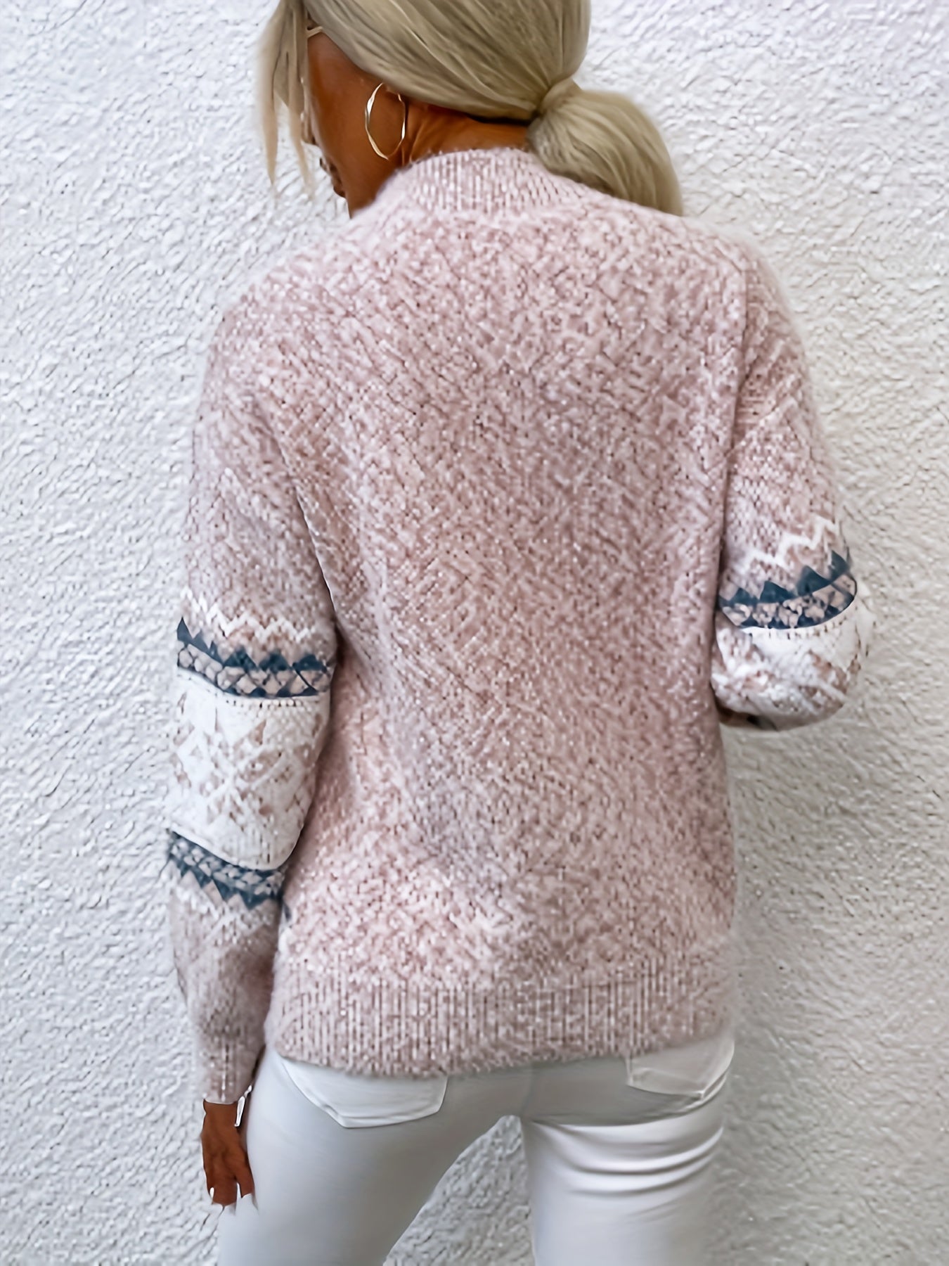 Graciela Women's Norwegian Pullover – Warm Wool Knit Scandinavian Snowflake Pattern