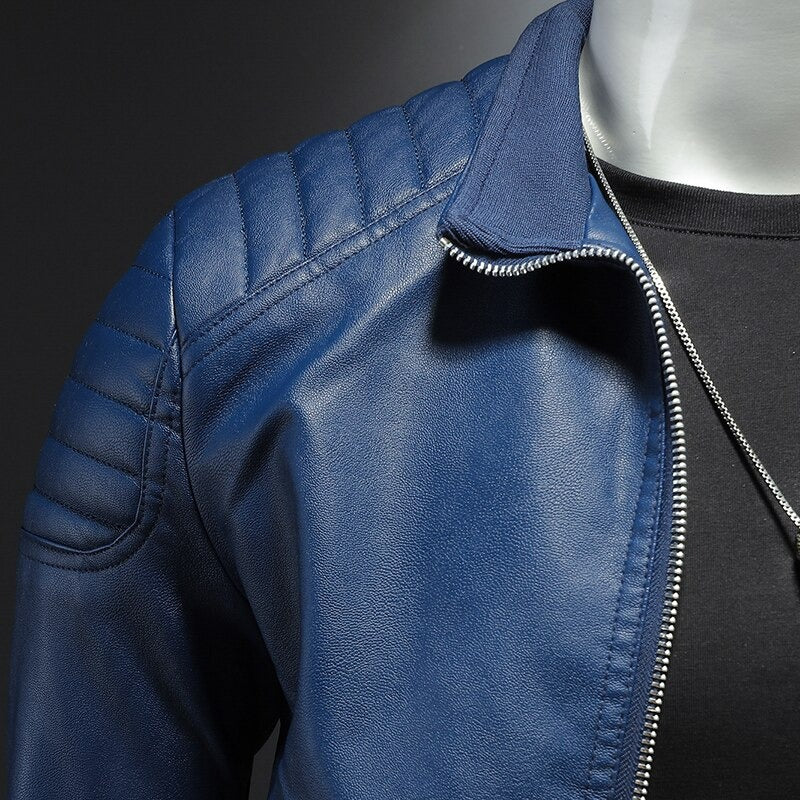 Lance Men's Leather Jacket – Elegant, Comfortable with Regular Fit & Zipper Closure