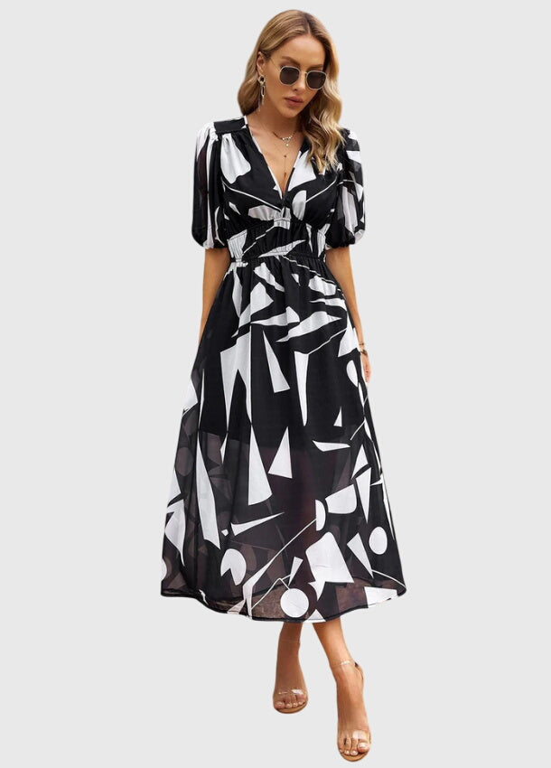 Floral Midi Dress – Breathable Fabric & Flattering Silhouette