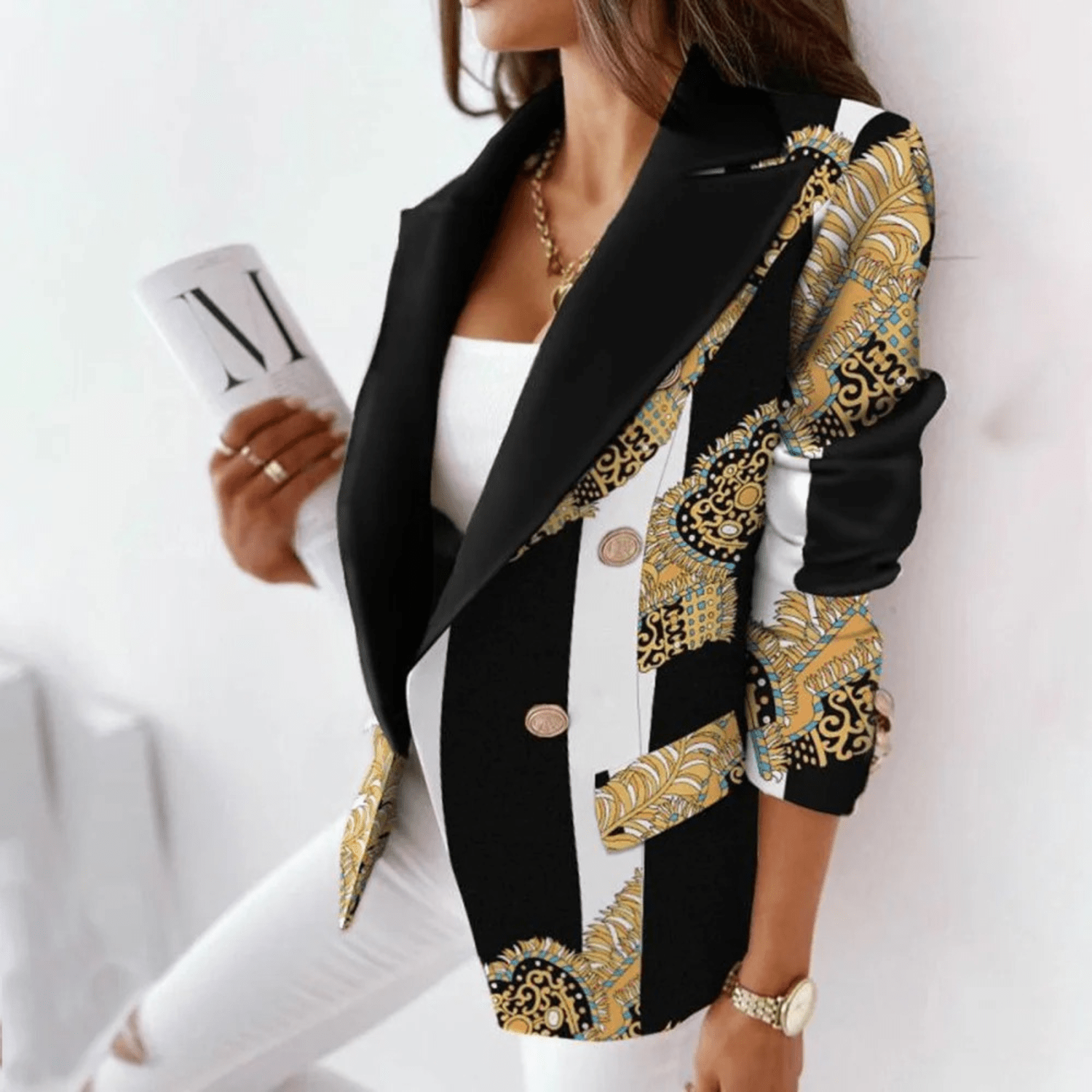 Marie Blazer Femme – Tailored lapel jacket in elegant premium fabric
