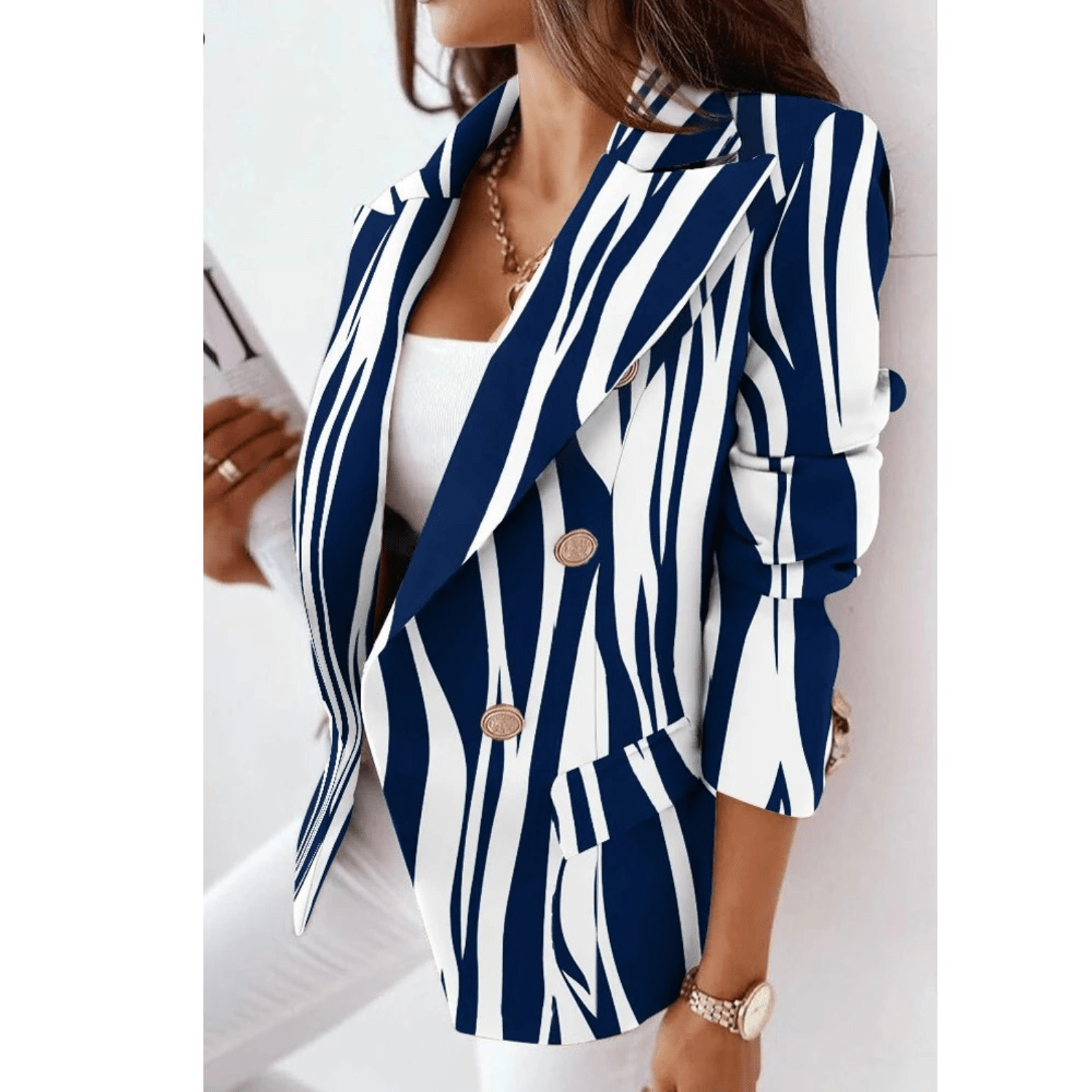 Marie Blazer Femme – Tailored lapel jacket in elegant premium fabric