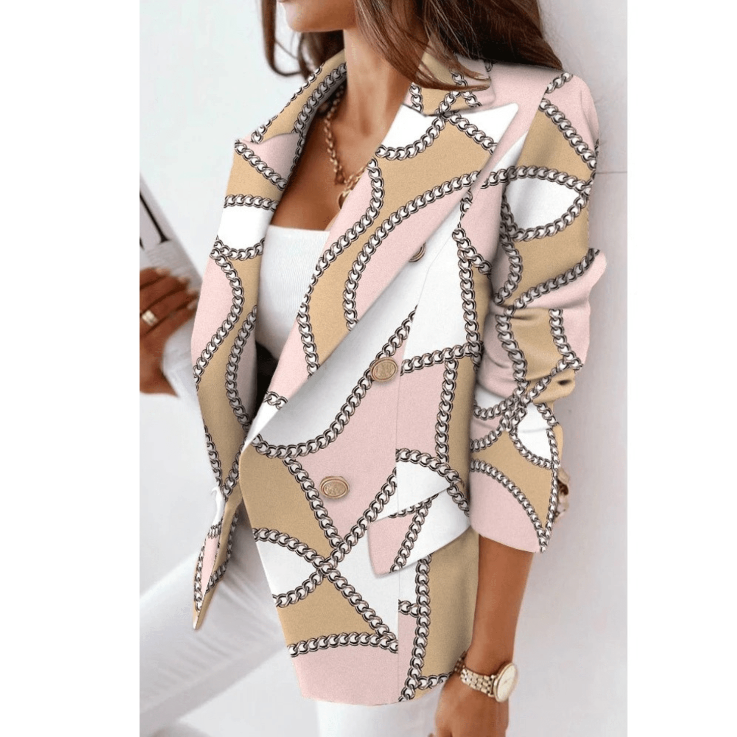 Marie Blazer Femme – Tailored lapel jacket in elegant premium fabric