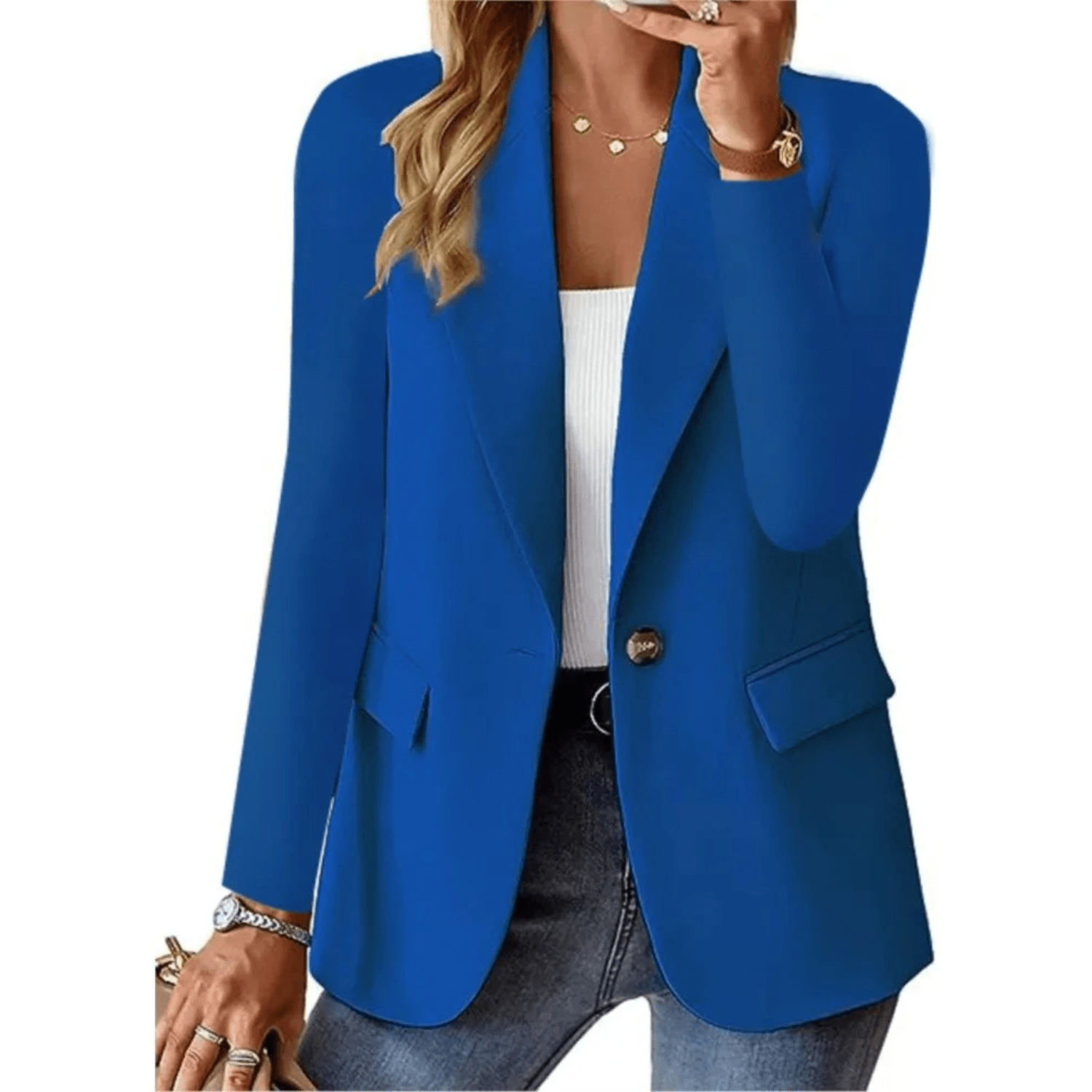 Iliana Blazer Woman – Chic Long with Sleeves, Elegant & Versatile for All Occasions