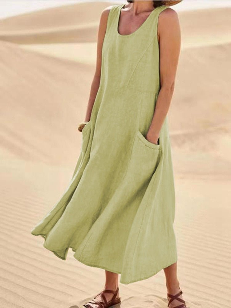 Women's Flowy Summer Midi Dress - Lightweight & Breathable