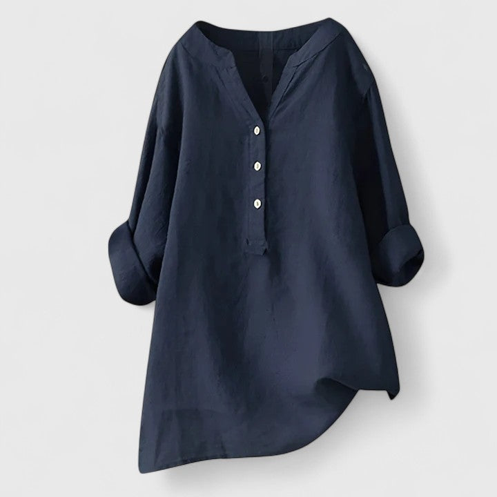 Button Front Elegant Button-Front Shirt – Lightweight Feel & Flattering Silhouette