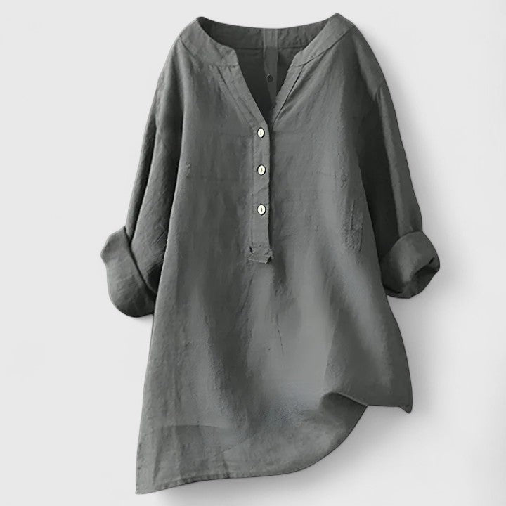 Button Front Elegant Button-Front Shirt – Lightweight Feel & Flattering Silhouette