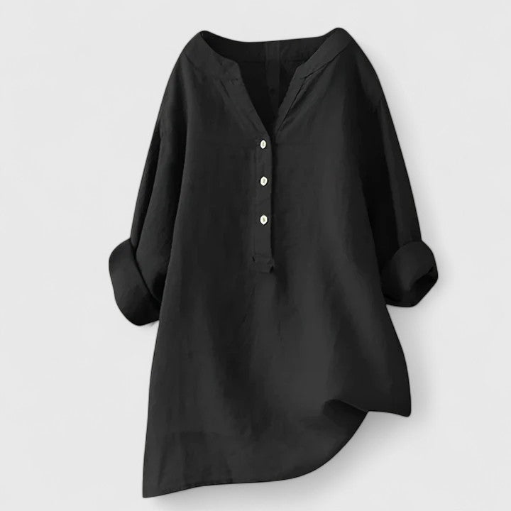 Button Front Elegant Button-Front Shirt – Lightweight Feel & Flattering Silhouette