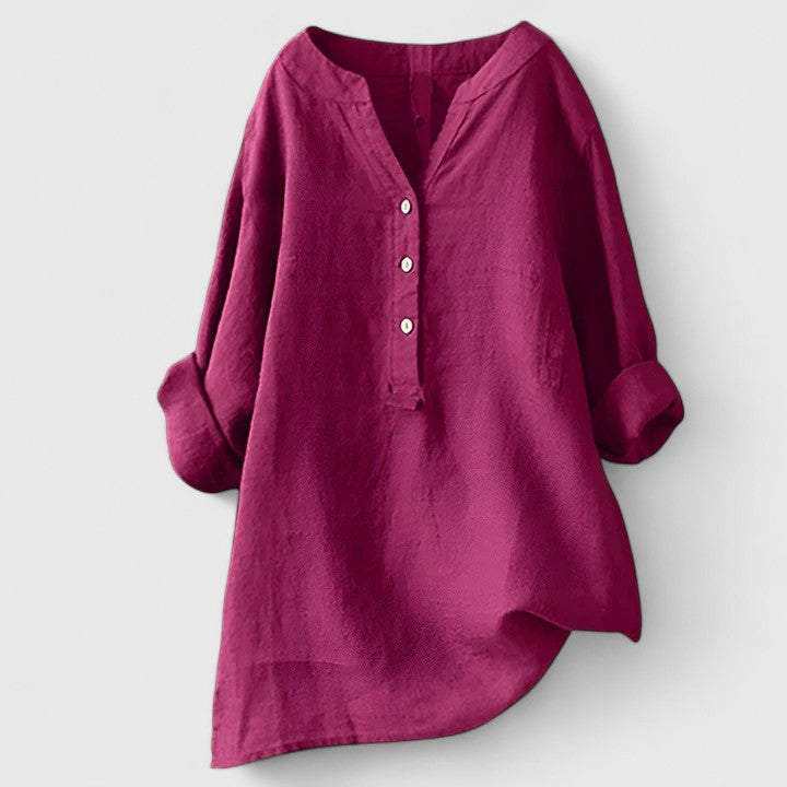 Button Front Elegant Button-Front Shirt – Lightweight Feel & Flattering Silhouette