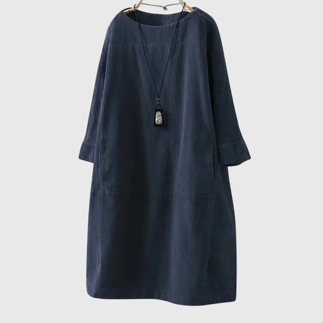 Relaxed Fit Midi Dress – Breathable Fabric & Flattering Silhouette