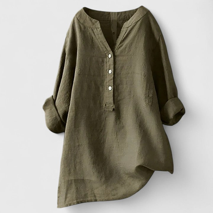 Button Front Elegant Button-Front Shirt – Lightweight Feel & Flattering Silhouette