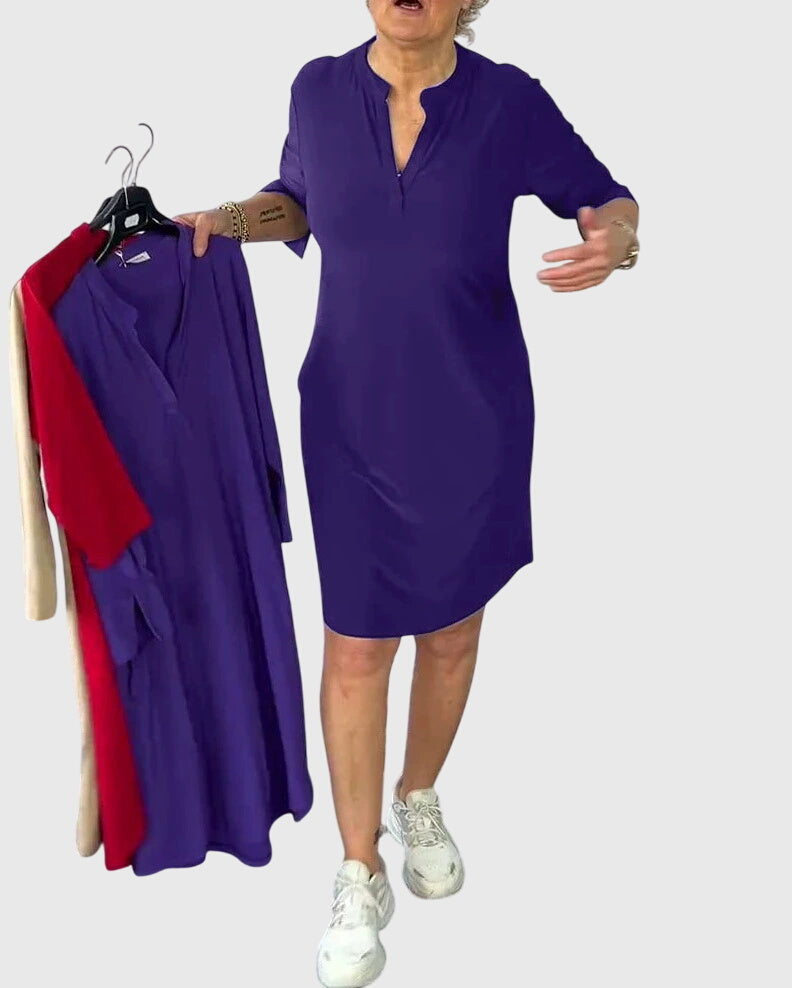 V-Neck Dress – Breathable Fabric & Comfort Stretch Fit