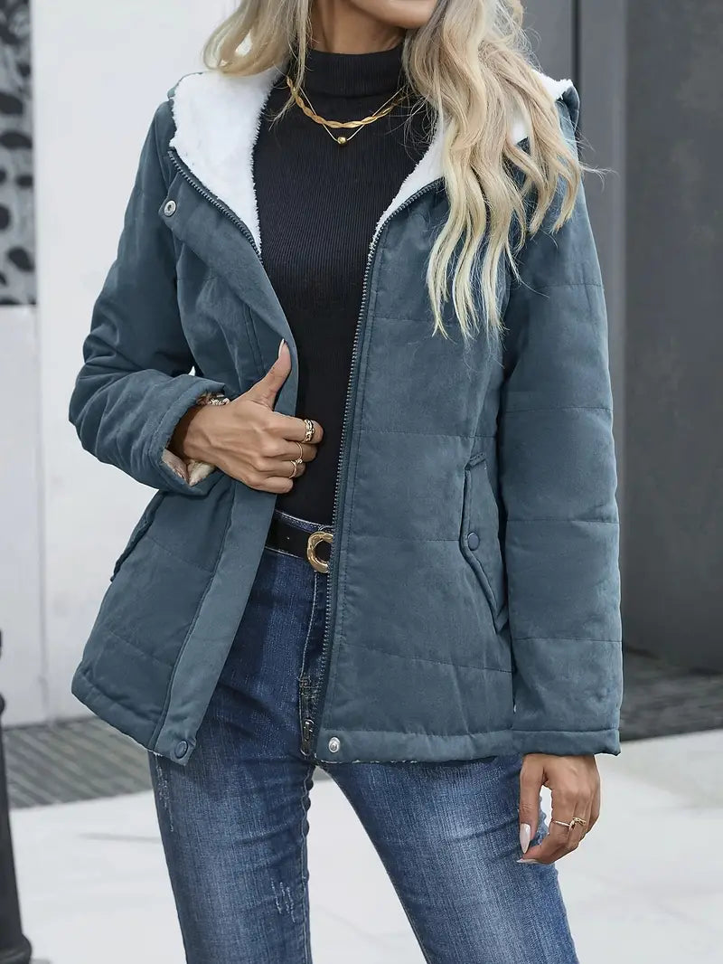 Teresa Coat Woman – Long Warm Lined Winter Coat with Elegant Finish & Fitted Cut