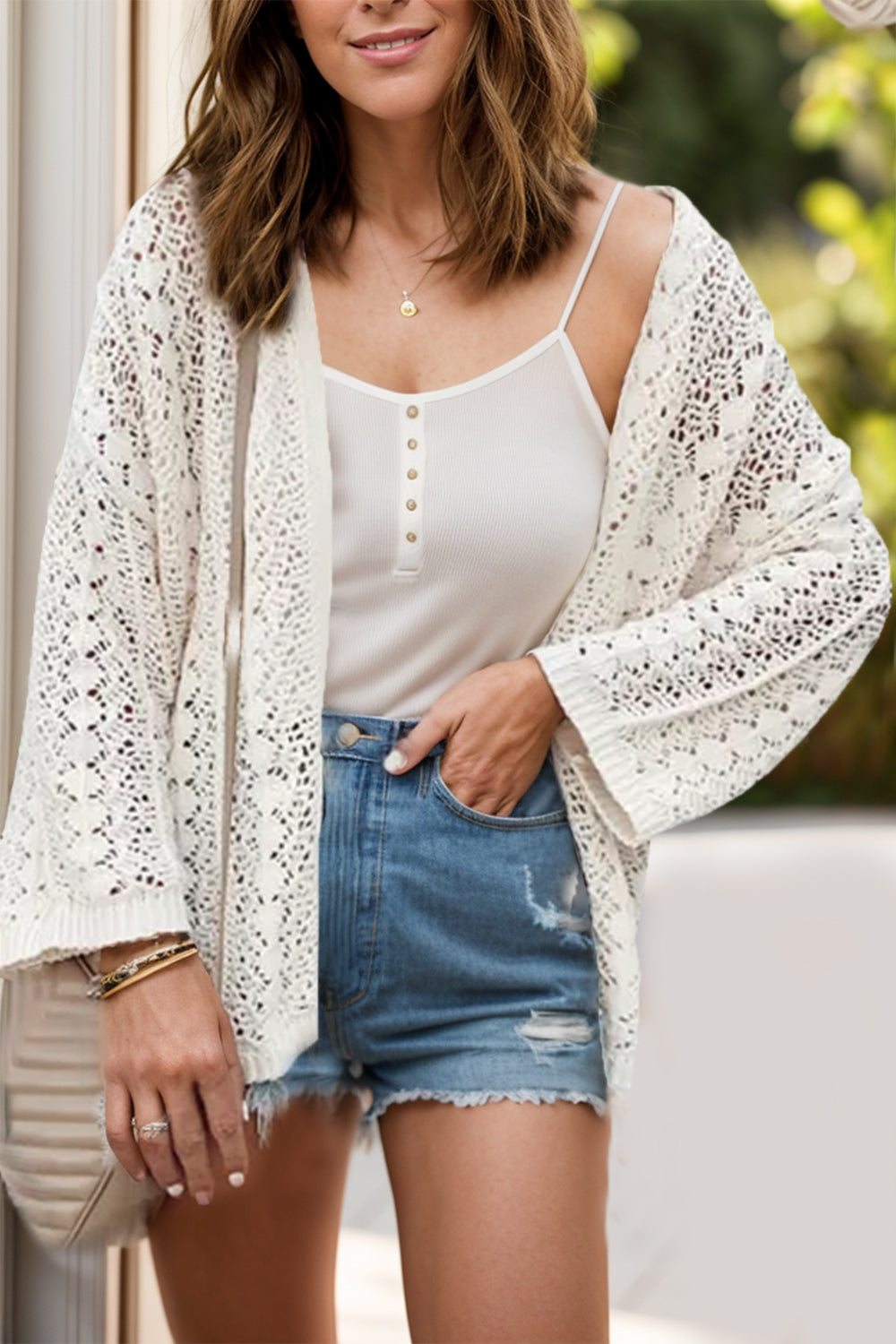 Sienna Women's Crochet Vest – Lightweight Openwork Cardigan with Boho Style and Summer Cut