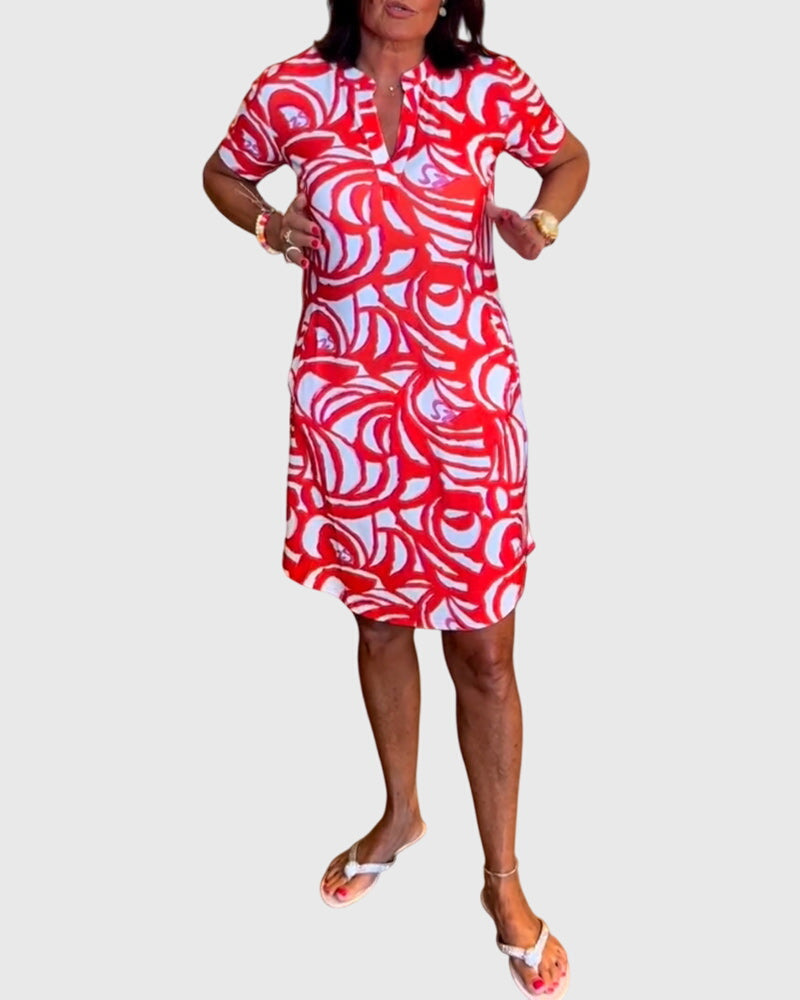 Short Sleeve A-Line Dress – Flattering Silhouette & All-Day Comfort
