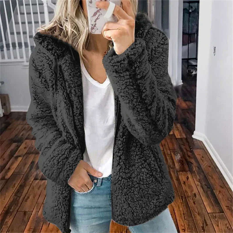 Olivia Women's Cardigan – Soft Oversized & Comfortable Fleece Cardigan for Winter