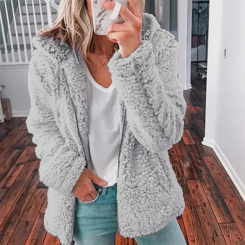 Olivia Women's Cardigan – Soft Oversized & Comfortable Fleece Cardigan for Winter