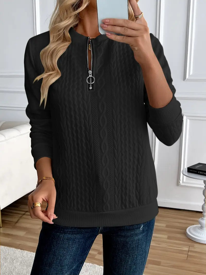 Margaux Sweat Woman Winter – Comfortable Knitted Zip-up Sweater with Elegant Design