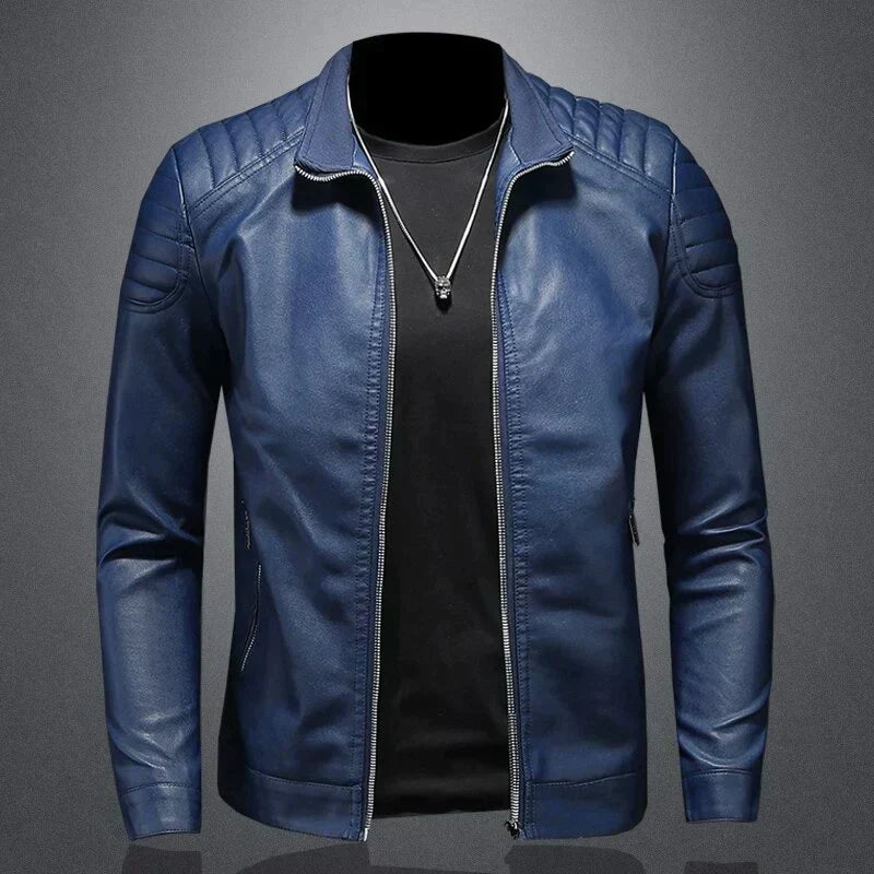 Lance Men's Leather Jacket – Elegant, Comfortable with Regular Fit & Zipper Closure
