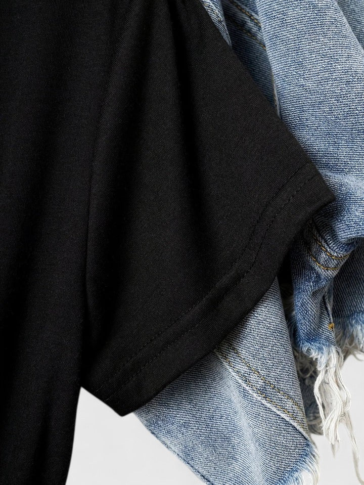Denim Short Sleeve Comfortable Short Sleeve T-Shirt – Flattering Silhouette & All-Day Comfort