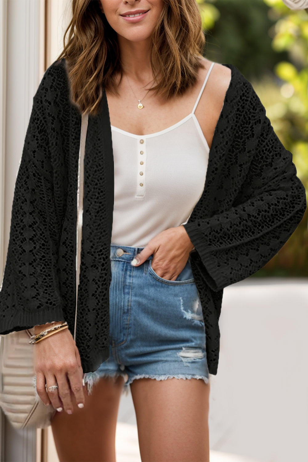 Sienna Women's Crochet Vest – Lightweight Openwork Cardigan with Boho Style and Summer Cut