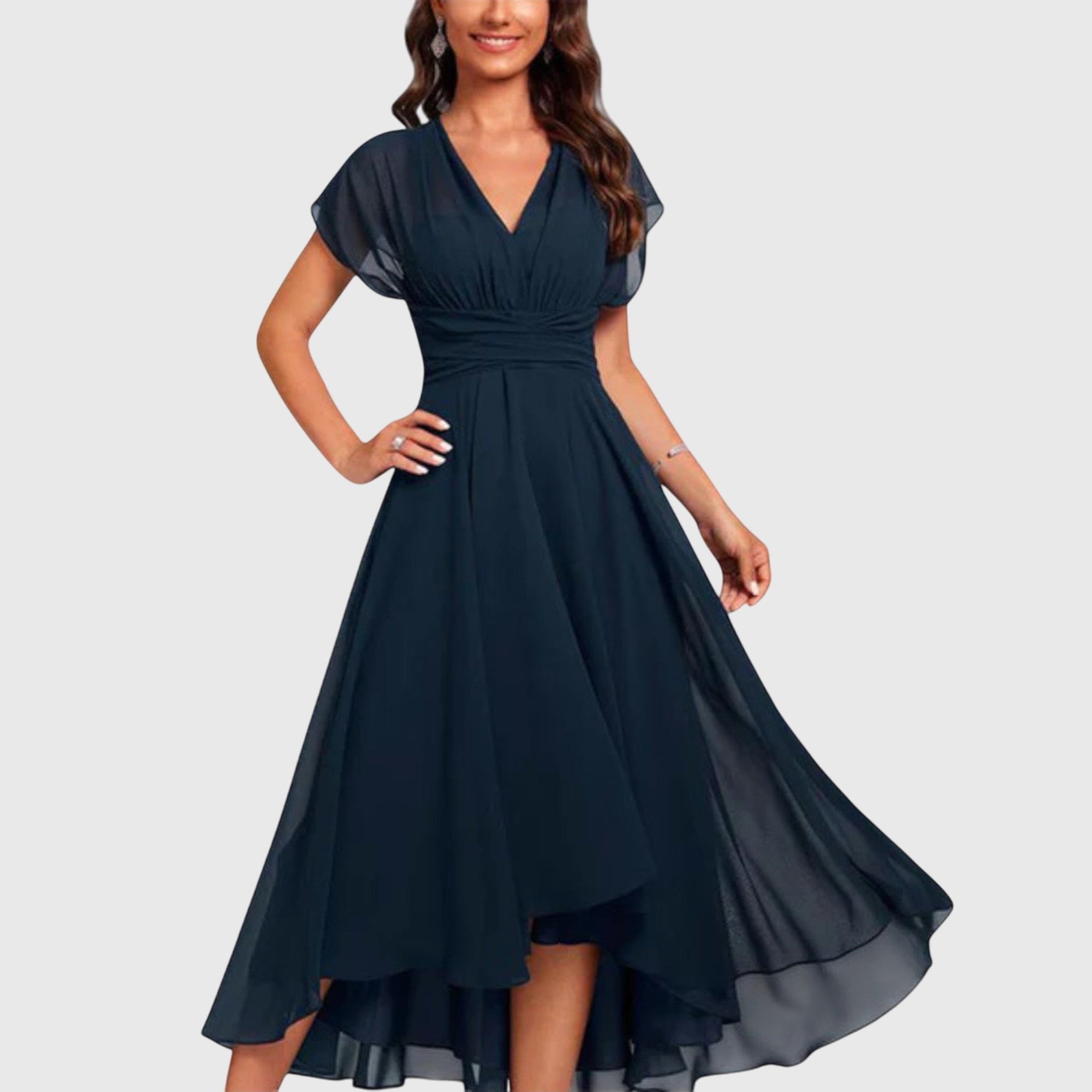 V-Neck A-Line Dress – All-Day Comfort