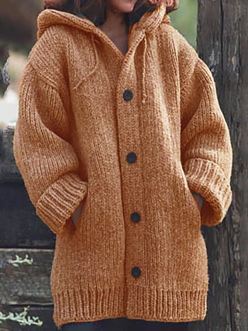 Lylia Long Vest for Women – Soft Knit with Hood & Elegant Comfortable Style