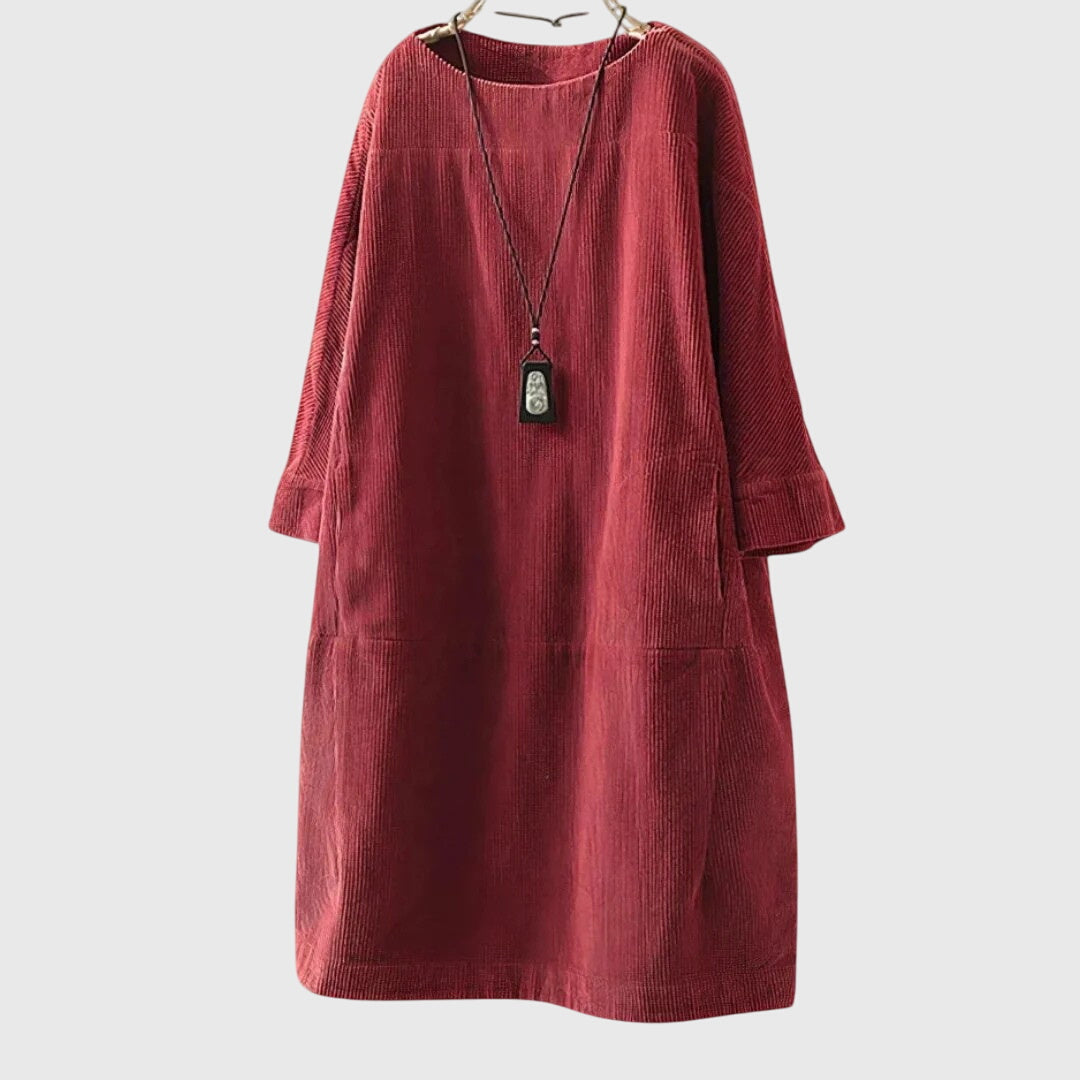 Relaxed Fit Midi Dress – Breathable Fabric & Flattering Silhouette