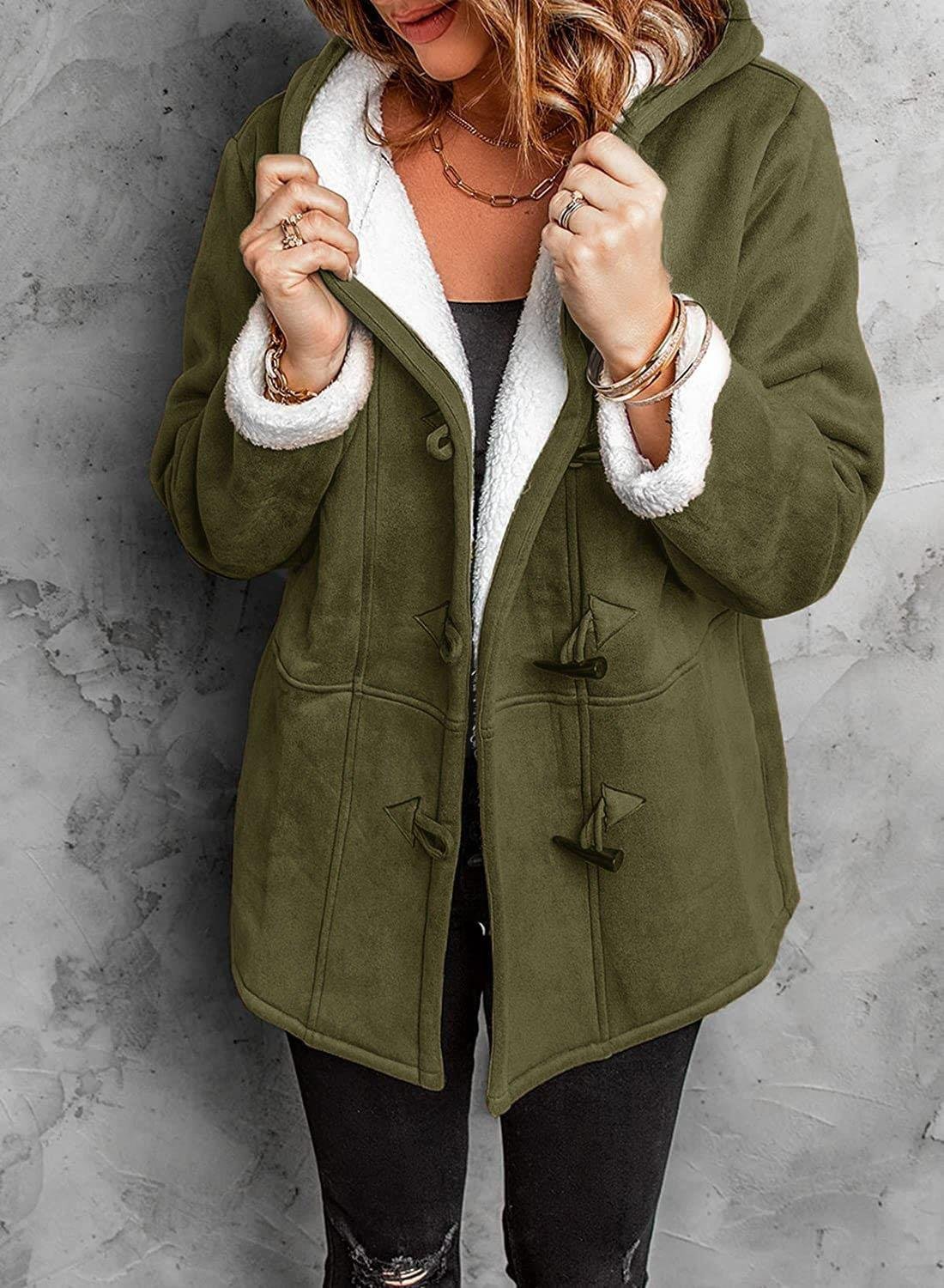 Kiara Women's Suede Coat – Elegant Warm and Comfortable Hooded Coat for Winter