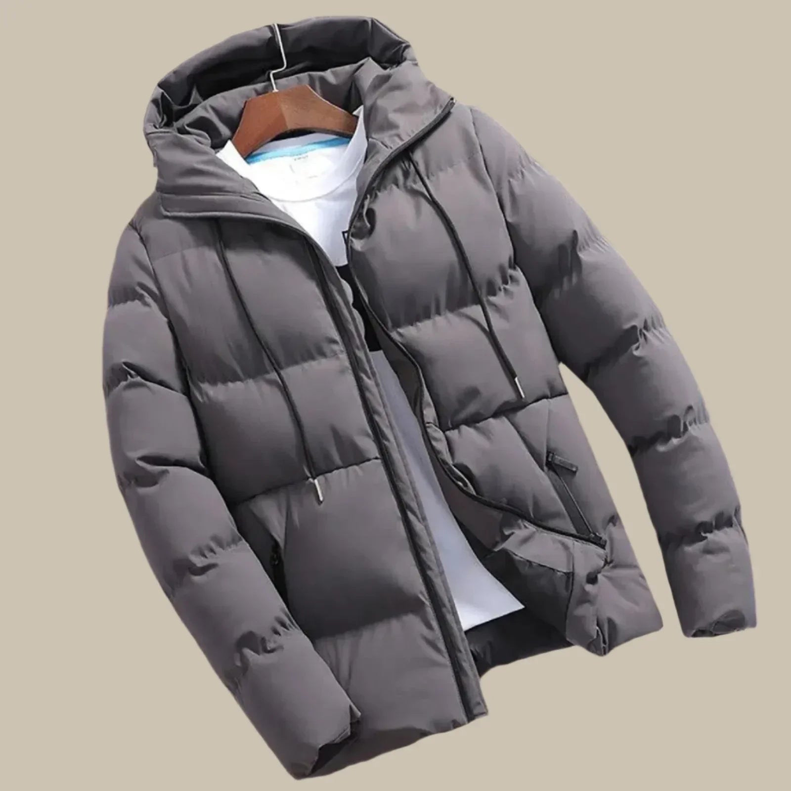Men's Winter Oil Parka Waterproof – Quilted Puffer, Hood & Maximum Warmth