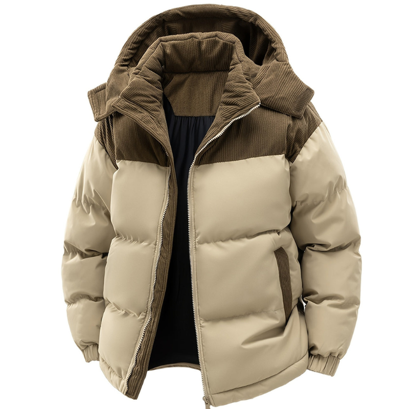 Erick Men's Winter Jacket with Hood – Quilted Lining, Regular Fit & Windbreaker
