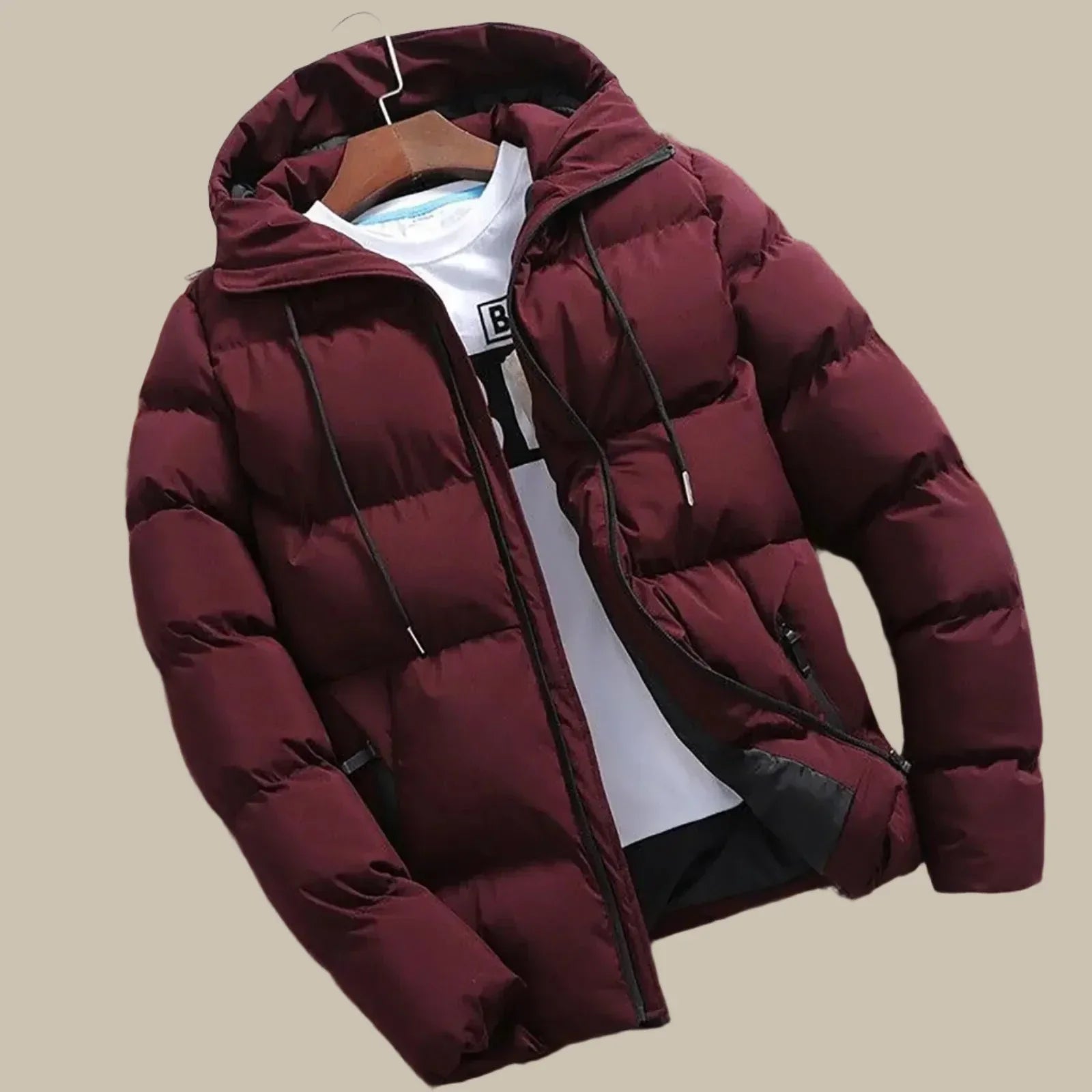 Men's Winter Oil Parka Waterproof – Quilted Puffer, Hood & Maximum Warmth