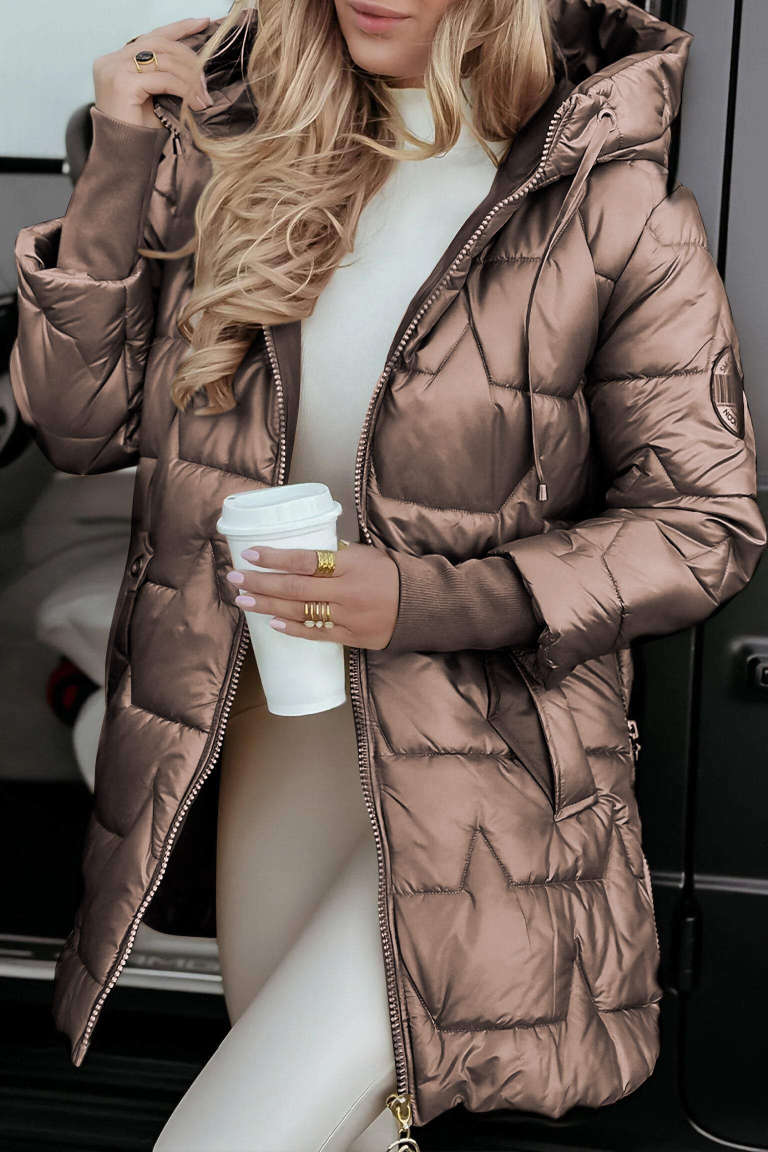 Kimberly Autumn Hooded Coat for Women – Warm Cotton Blend Jacket with Soft Fit & Timeless Design