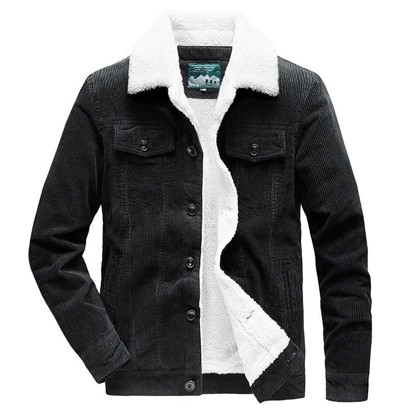 Mason Men's Trucker Jacket – Corduroy Lined with Sherpa, Teddy Collar & Classic Buttons