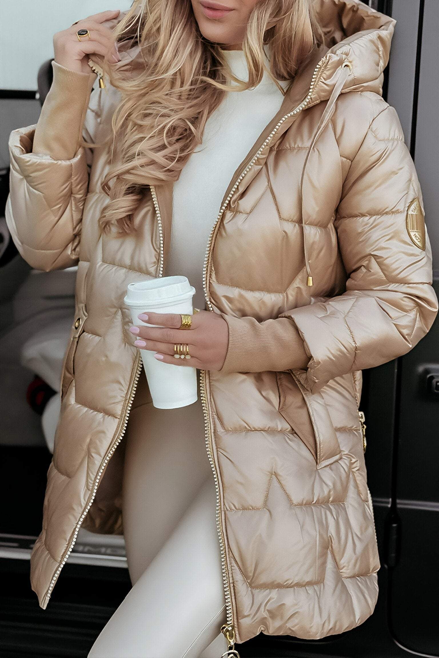 Kimberly Autumn Hooded Coat for Women – Warm Cotton Blend Jacket with Soft Fit & Timeless Design