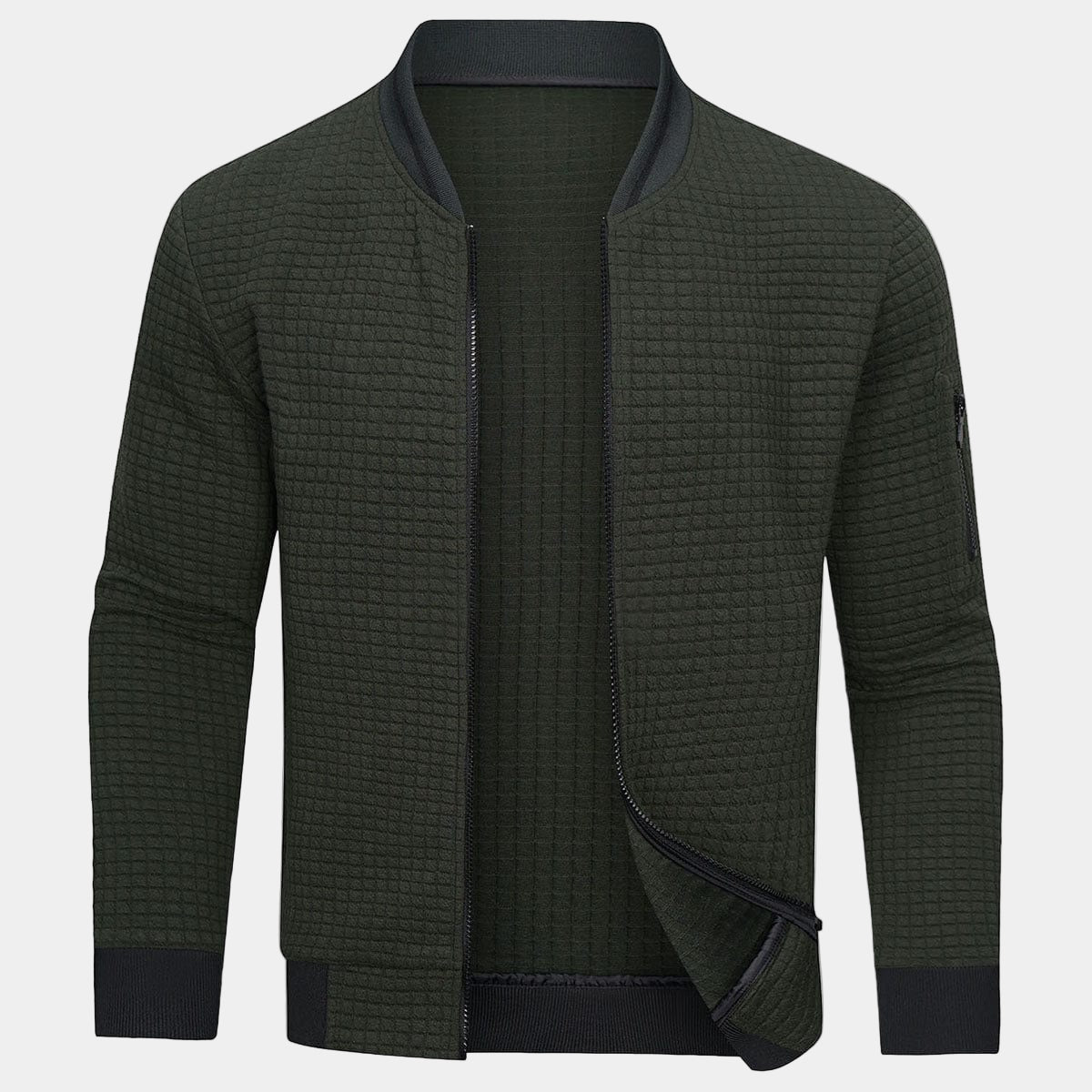 Zykellion Men's Zip-Up Vest – Finely Knitted Cardigan with Elegant and Versatile Style