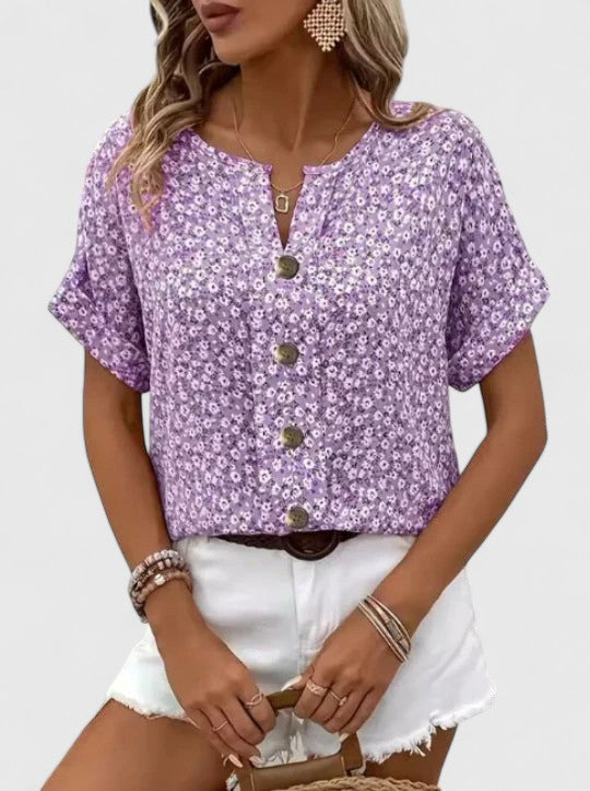 Floral Relaxed Fit Women's Top – Breathable Fabric & Flattering Silhouette