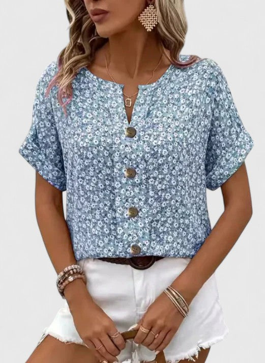 Floral Relaxed Fit Women's Top – Breathable Fabric & Flattering Silhouette