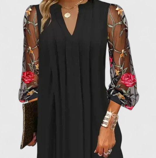 V-Neck Long Sleeve Dress – Flattering Silhouette
