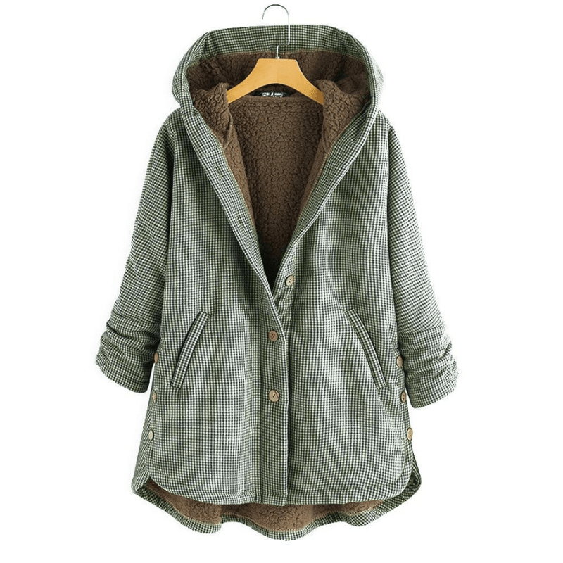 Elowyn Women's Winter Jacket with Hood – Chic & Warm Oversized Plush Jacket Plus-Size