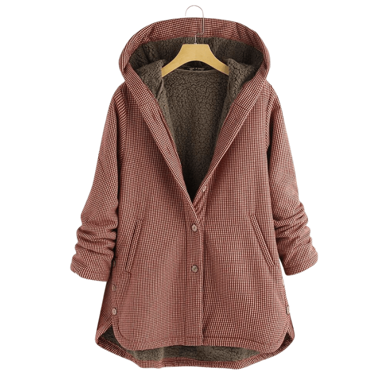 Elowyn Women's Winter Jacket with Hood – Chic & Warm Oversized Plush Jacket Plus-Size