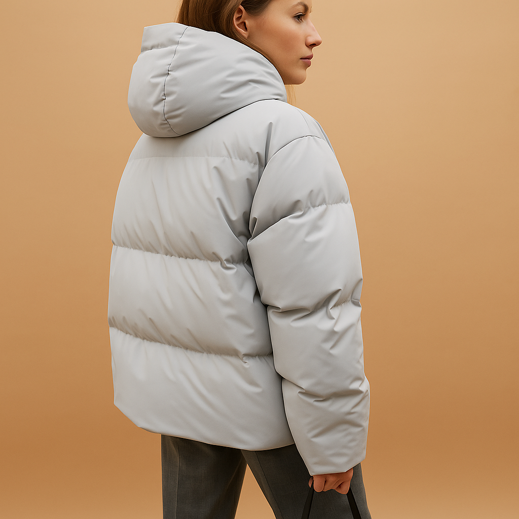 Delaney Women's Quilted Winter Jacket – Oversized Water-Repellent Coat with Hood & Zipper Closure