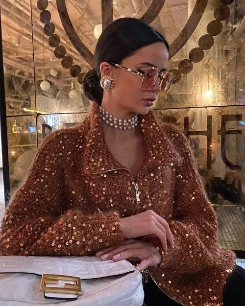Sol Cardigan Woman – Elegant Comfortable & Sophisticated Sequin Sweater