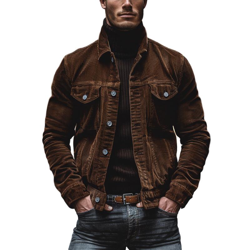 Bryn Corduroy Men's Jacket – Vintage Workwear Style with Functional Pockets